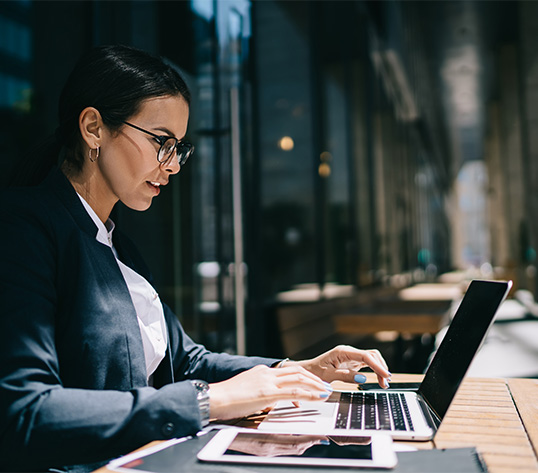 businesswoman on laptop